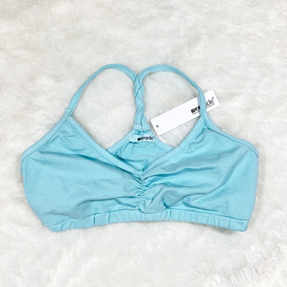 ❗️LAST 1 (S)❗️ NWT LA Made Twist Racerback Bralette in Light Blue Women’s S